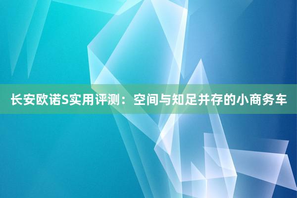 长安欧诺S实用评测：空间与知足并存的小商务车